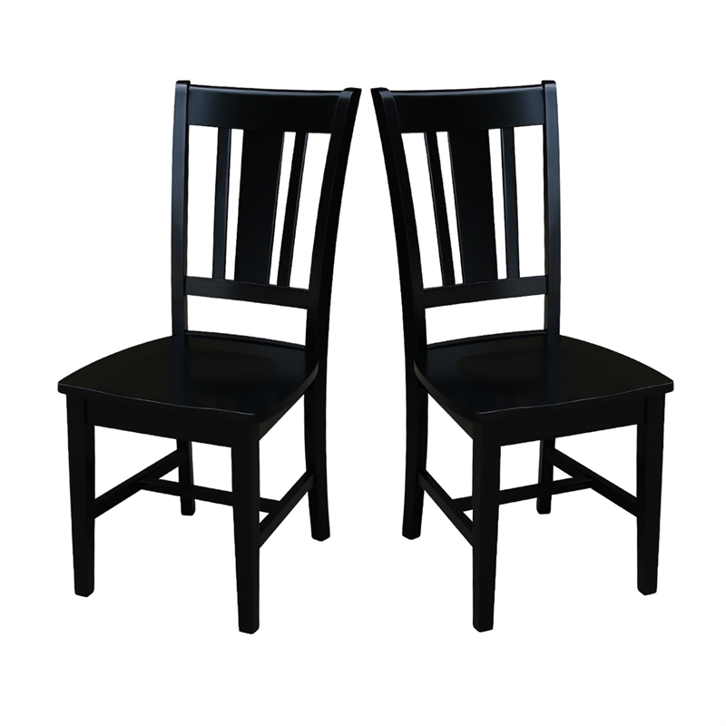 International Concepts San Remo Splatback Dining Chair in Black (set of 2)