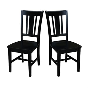 International Concepts San Remo Splatback Dining Chair in Black (set of 2)