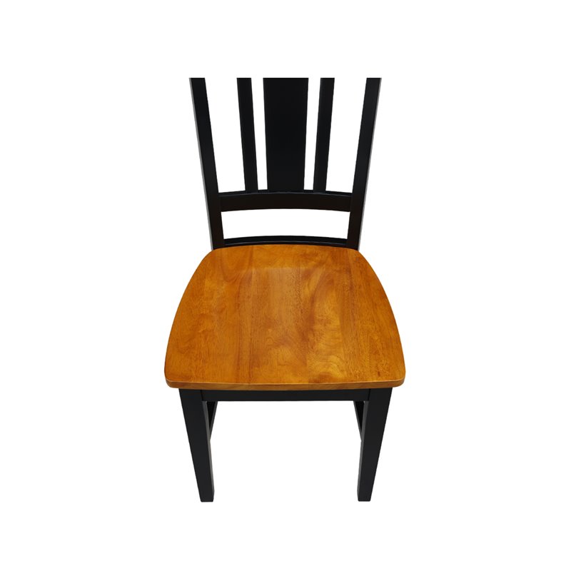 International Concepts Solid Wood Chair In Black And Soft Cherry Set