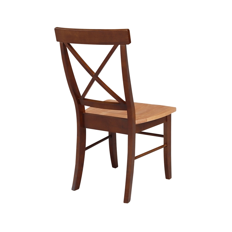 International Concepts X Dining Chair in Cinnamon Espresso set of