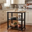 International Concepts Microwave Cart in Black/Natural