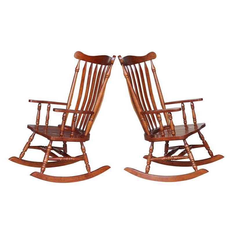 International Concepts Solid Wood Rocking Chair in Soft Cherry