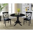 International Concepts 3 Piece Dining Set with X-Back Chairs in Black