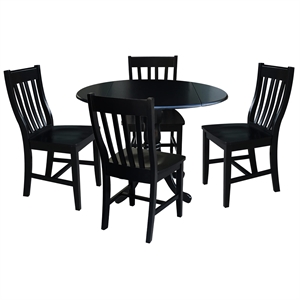 International Concepts 5 Piece Schoolhouse Dining Set in Black