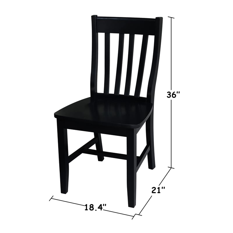 International Concepts 5 Piece Schoolhouse Dining Set in Black