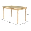 International Concepts 5 Piece Solid Wood Dining Set in Natural