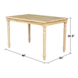 International Concepts 5 Piece Solid Wood Dining Set in Natural/Black