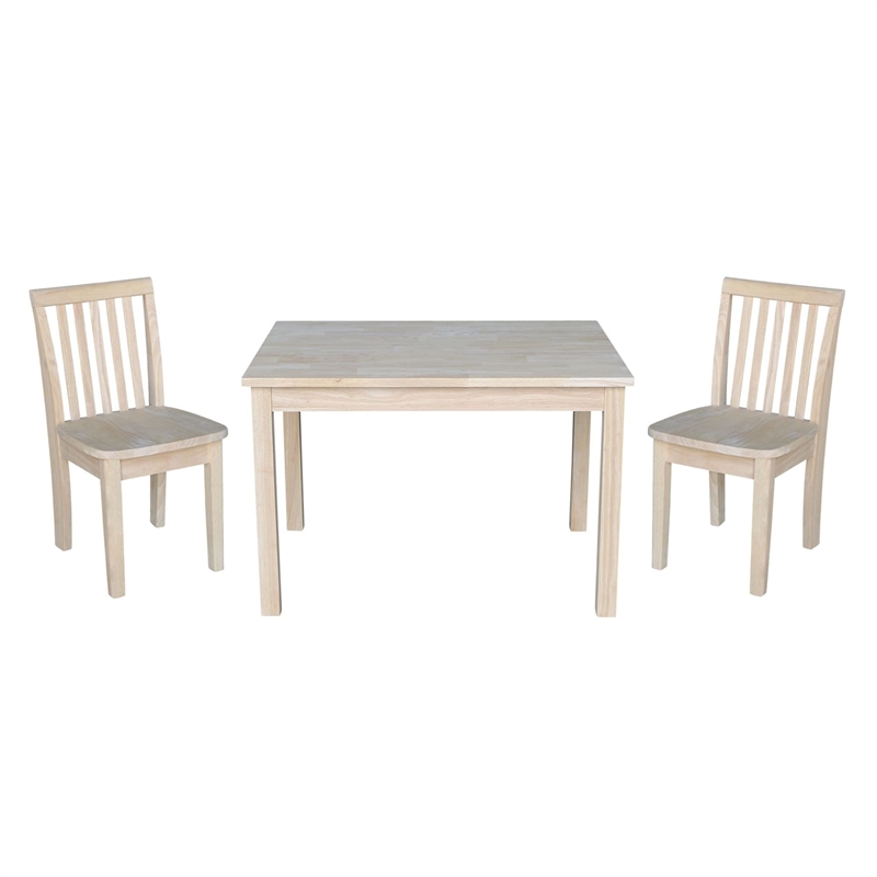 International Concepts 3 Piece Mission Table Set in Linen White