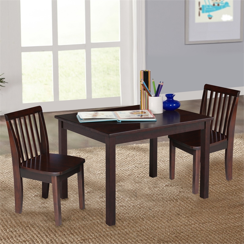 International Concepts 3 Piece Mission Table Set in Rich Mocha