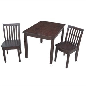 International Concepts 3 Piece Mission Table Set in Rich Mocha