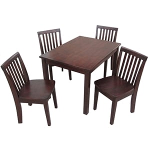 International Concepts 5 Piece Mission Table Set in Rich Mocha