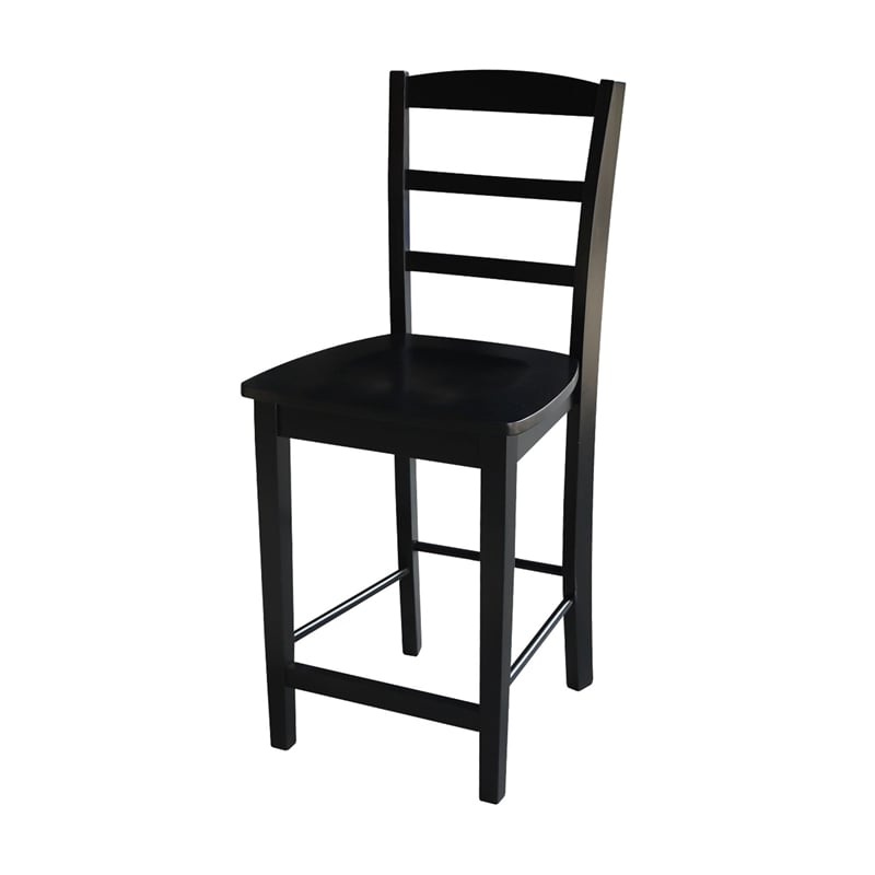 International Concepts 3 Piece Gathering Height Dinette Set in Black
