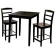 International Concepts 3 Piece Gathering Height Dinette Set in Black