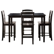 International Concepts 5 Piece Gathering Height Dining Set in Black