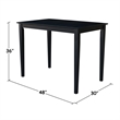 International Concepts 5 Piece Gathering Height Dining Set in Black