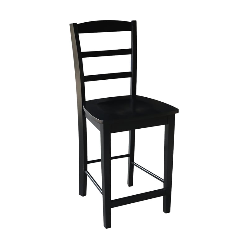 International Concepts 5 Piece Gathering Height Dining Set in Black