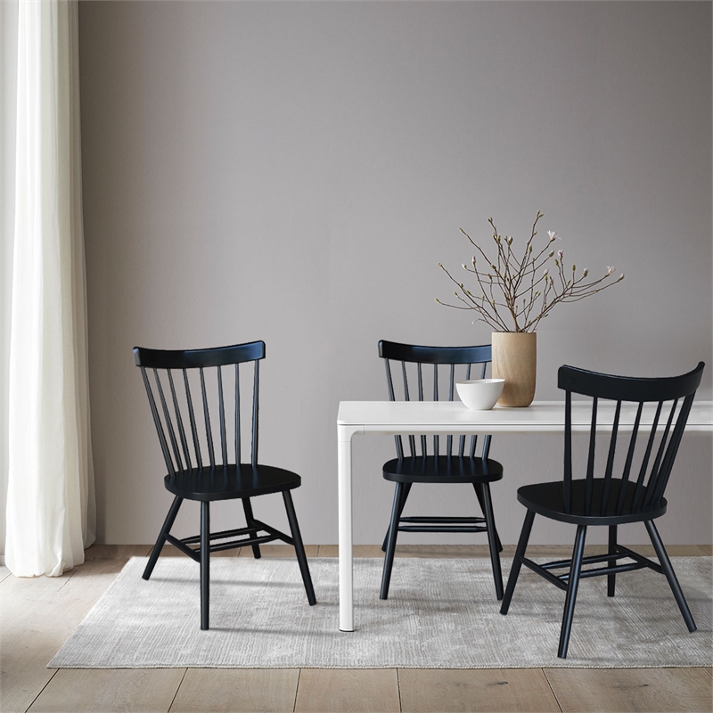 International Concepts Copenhagen Solid Wood Dining Chair in Black