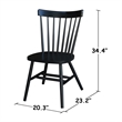 International Concepts Copenhagen Solid Wood Dining Chair in Black