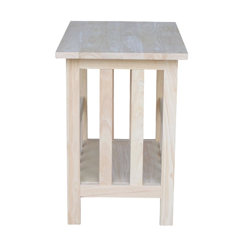 International Concepts Unfinished Mission Magazine End Table
