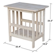 International Concepts Unfinished Mission Magazine End Table