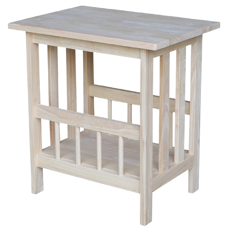 International Concepts Unfinished Mission Magazine End Table