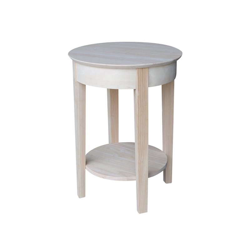 International Concepts Unfinished Accent Table with One Drawer