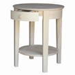 International Concepts Unfinished Accent Table with One Drawer