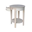 International Concepts Unfinished Accent Table with One Drawer