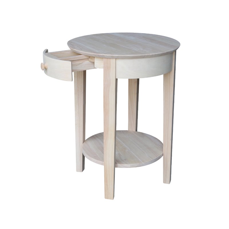 International Concepts Unfinished, Unfinished Wood End Table With Drawer