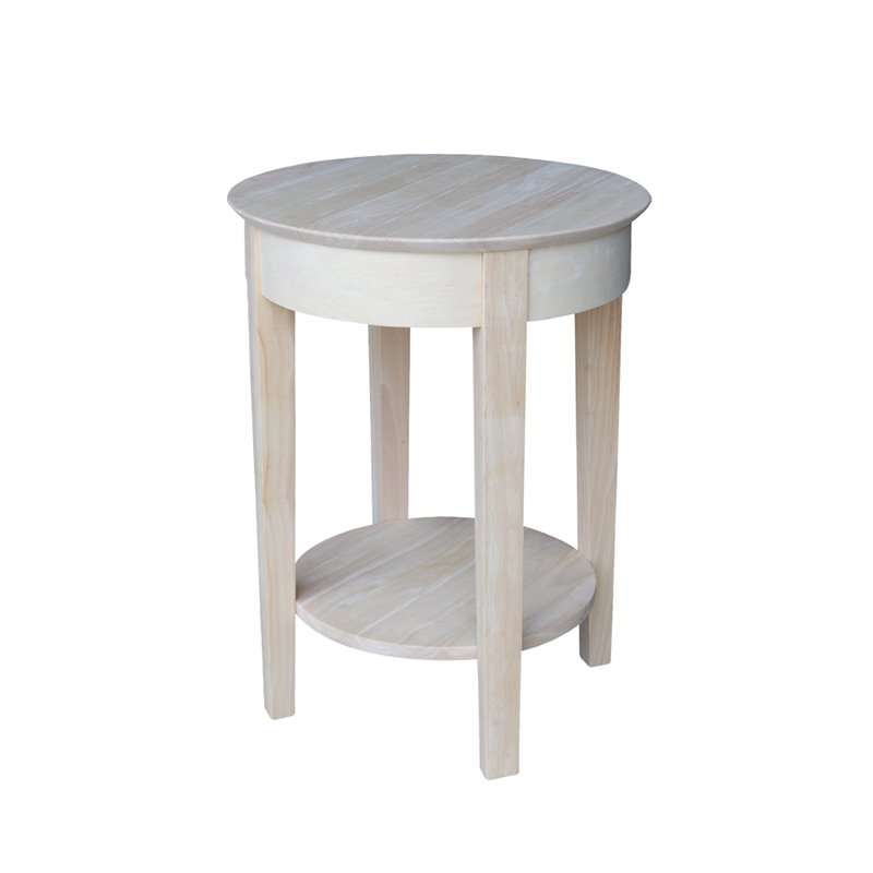 International Concepts Unfinished Accent Table with One Drawer Cymax
