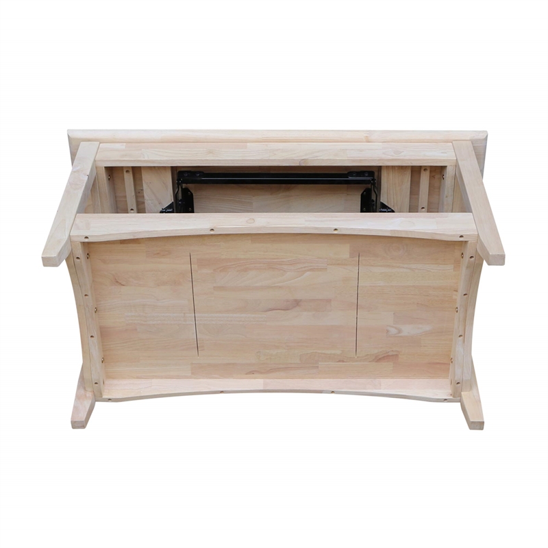 International Concepts Unfinished Bombay Coffee Table with Lift Top