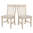 International Concepts Solid Wood Cafe Dining Chairs in Unfinished - Set of 2