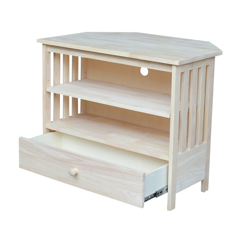 International Concepts Unfinished Mission Corner TV Stand