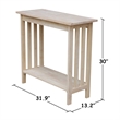International Concepts Unfinished Natural Wood Mission Entry Table