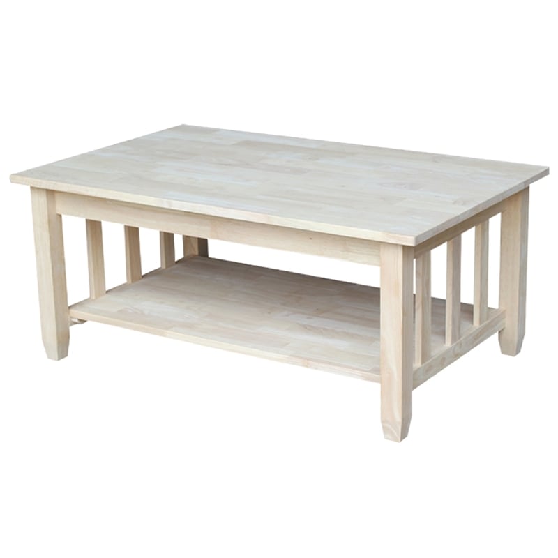 International Concepts Unfinished Mission Coffee Table with Lift Top