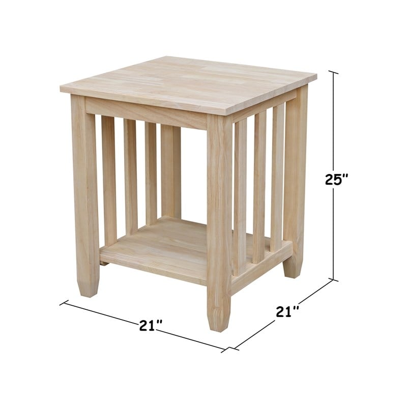 International Concepts Unfinished Mission Tall End Table