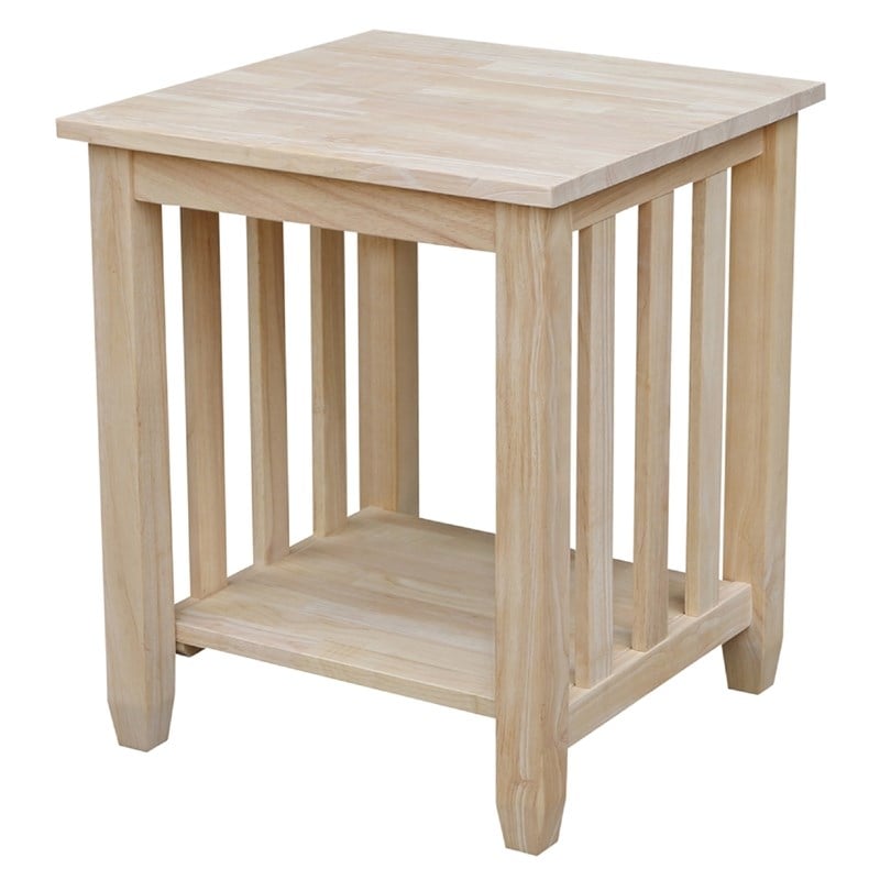 International Concepts Unfinished Mission Tall End Table