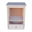 International Concepts Unfinished Mission Wood Tall End Table with Drawer