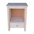 International Concepts Unfinished Mission Wood Tall End Table with Drawer