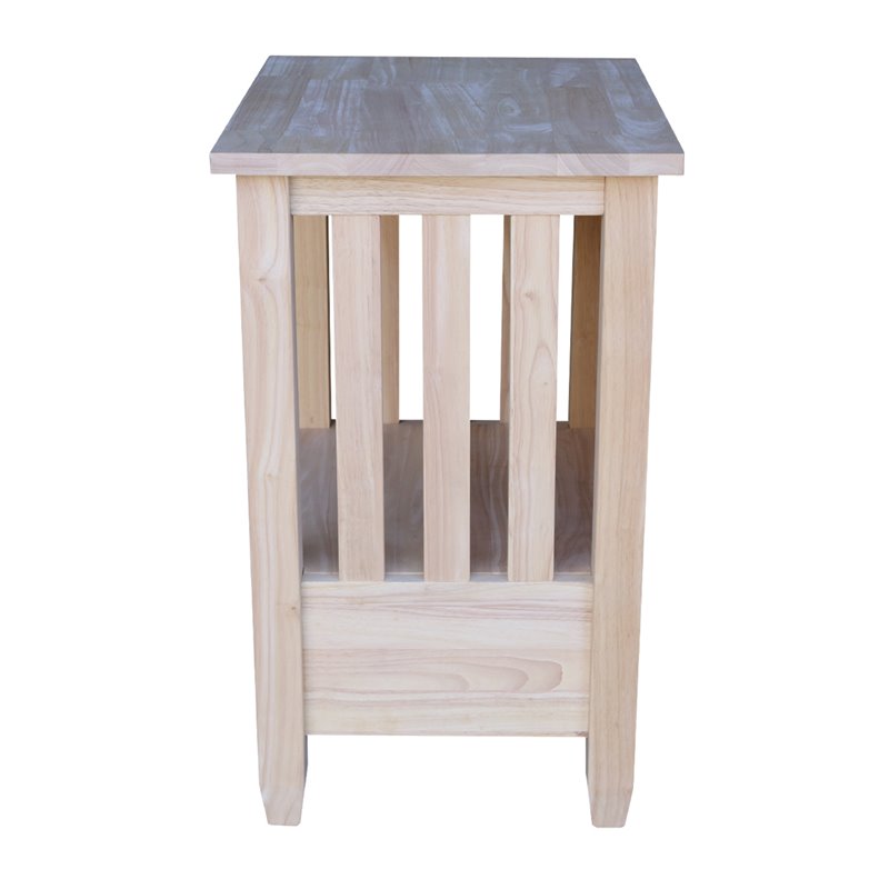 International Concepts Unfinished Mission Wood Tall End Table with Drawer