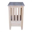 International Concepts Unfinished Mission Wood Tall End Table with Drawer