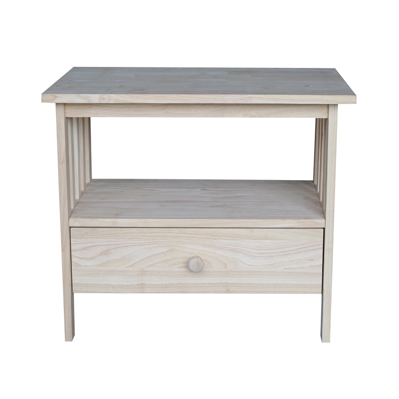 International Concepts Solid Wood Mission TV Stand in Unfinished