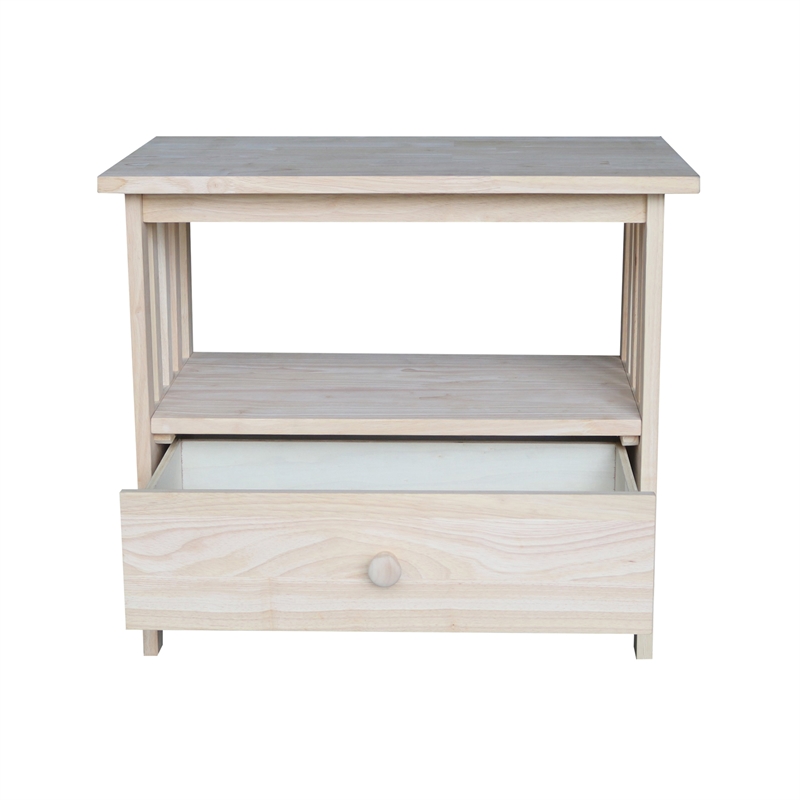 International Concepts Solid Wood Mission TV Stand in Unfinished