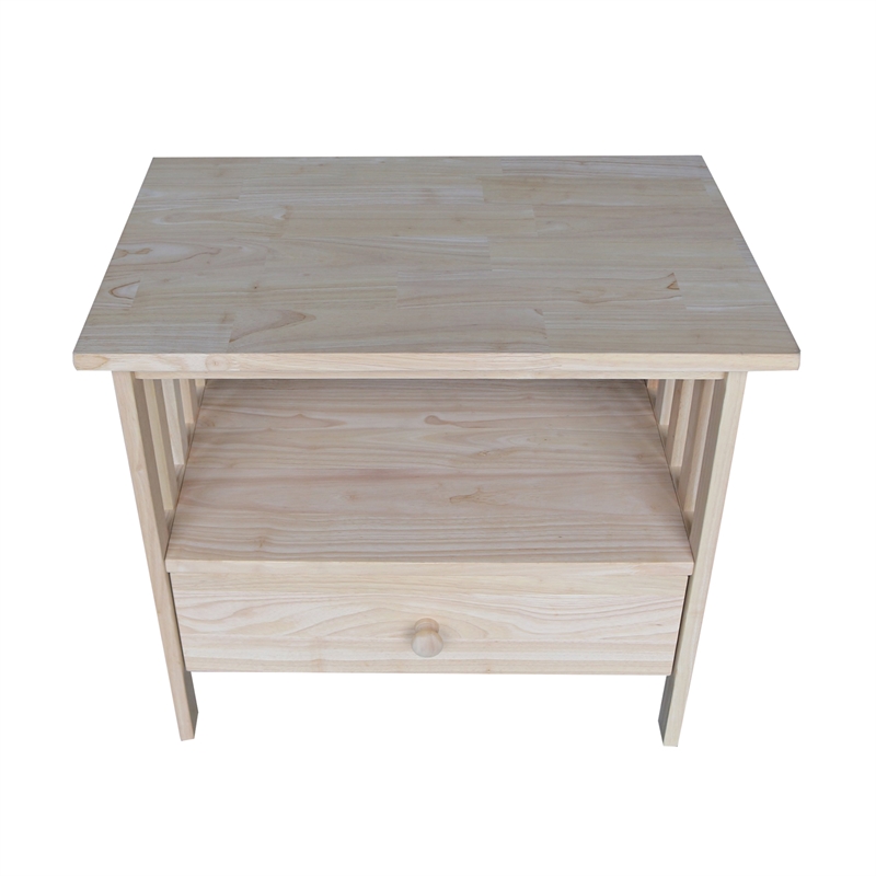 International Concepts Solid Wood Mission TV Stand in Unfinished