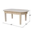 International Concepts Unfinished Phillips Oval Wood Coffee Table
