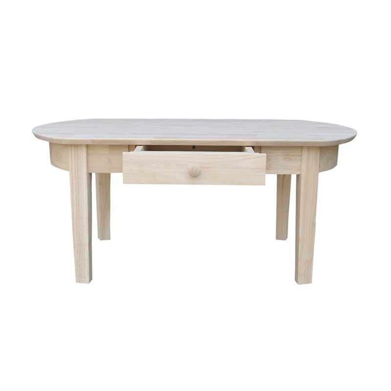 International Concepts Unfinished Phillips Oval Wood Coffee Table
