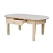 International Concepts Unfinished Phillips Oval Wood Coffee Table