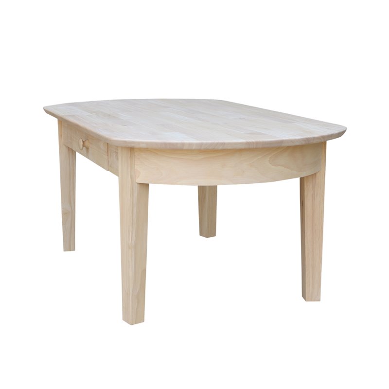 International Concepts Unfinished Phillips Oval Wood Coffee Table