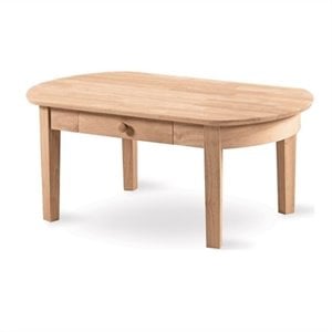 International Concepts Unfinished Phillips Oval Wood Coffee Table