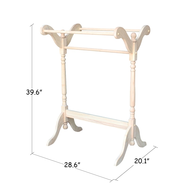 International Concepts Unfinished Wood Quilt Rack